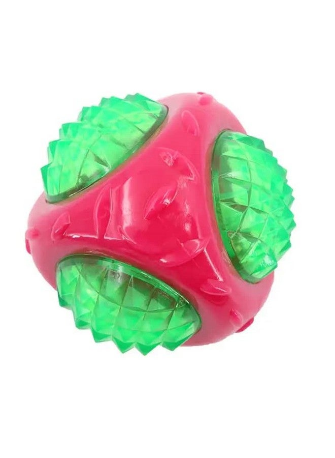 Pet Interactive Diamond Cut Led Whistle Squeaky Squeaker Ball Chew Toy For Dogs And Cats (Available As Per Color) - Image 1
