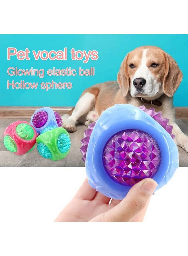 Pet Interactive Diamond Cut Led Whistle Squeaky Squeaker Ball Chew Toy For Dogs And Cats (Available As Per Color) - Image 4