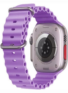 Generic Ultra Strap Compatible with Apple Watch Strap 49mm 45mm 44mm 42mm, Soft Loop Silicone Straps with Buckle Designed for Apple Watch Ultra Series 8 7 SE 6 5 4 3 2 1 - Purple  - Image 2