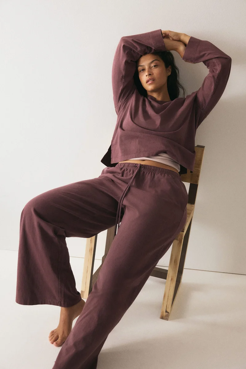 H&M Washed-look cotton trousers