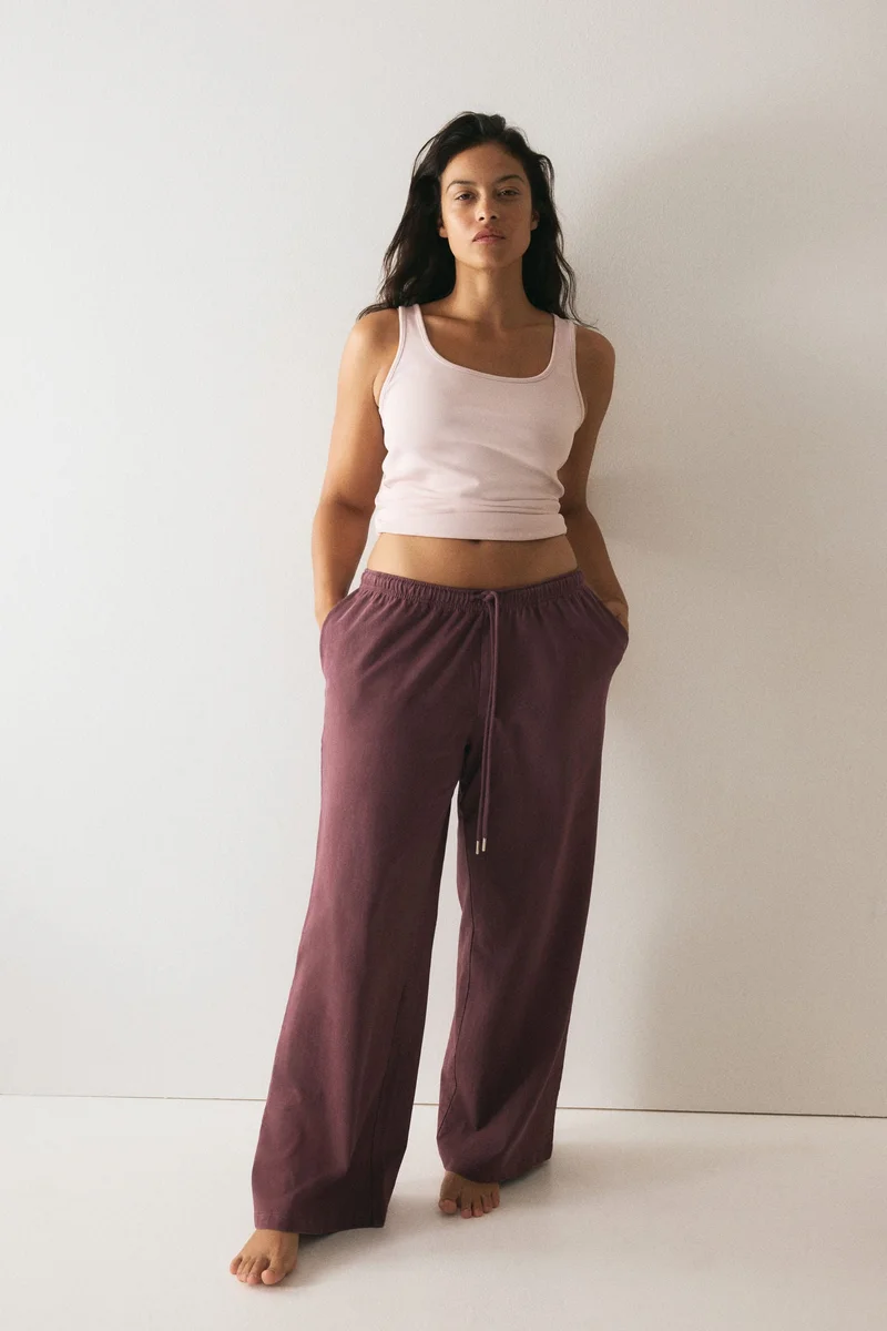 H&M Washed-look cotton trousers