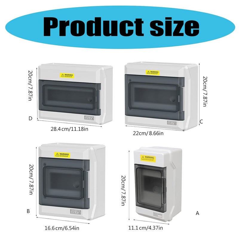 صندوق مفاتيح كهربائي 5 دوائر بغطاء شفاف لتوزيع الطاقة الداخلي والخارجي اللون E - Image 5