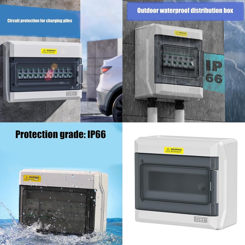 صندوق مفاتيح كهربائي 5 دوائر بغطاء شفاف لتوزيع الطاقة الداخلي والخارجي اللون E - Image 3