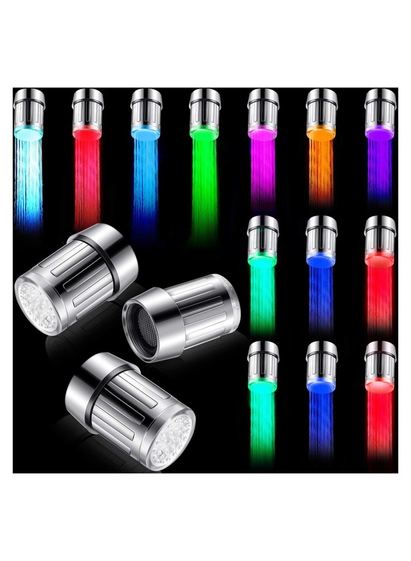 SYOSI Color Changing Faucet Adapter, 3 Color Change Automatically LED Water Faucet, for Kitchen and Bathroom, Fixed LED Faucet - Image 1