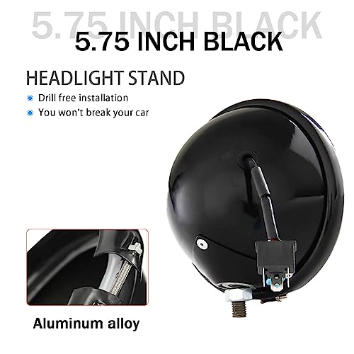 SKTYANTS VOSICKY motorcycle 5 3/4" 5.75 Inch Led Headlight Housing bucket for FXWG Chopper (Black) - Image 4