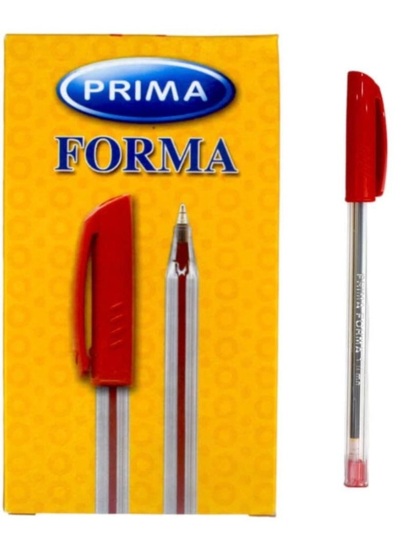 Ballpoint pen with a 1mm needle tip, available in various colors. Ink color: red. Box: 24 pens