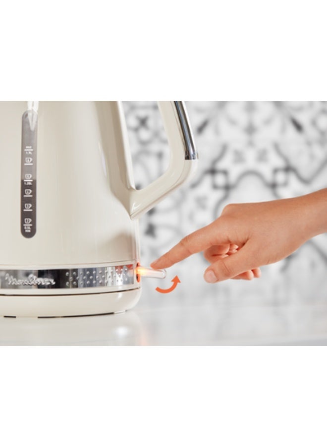 Moulinex BY320A27 Stainless Steel Electric Kettle 1.7 L 2400 W BY320 off white - Image 3