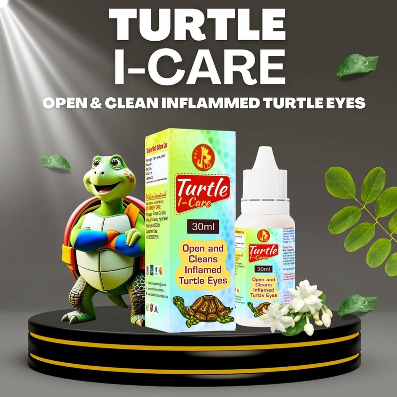 Sage Square Turtle I-Care Eye Drops (30ml) | Supports Swollen, Inflamed & Infected Eyes | Promotes Clear Vision & Eye Health | Essential Care for Healthy Turtles | Helps in Vitamin A Deficiency (30ml) - Image 2