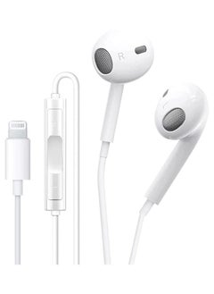 Earbuds Headphones With Lightning Connector Wired In-Ear Noise Canceling Isolating Earphone For IPhone 14/13/12/11/SE/X/XR/XS/8/7 (Built-in Microphone&Volume Control)