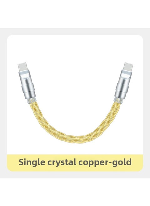 Pure Copper Hardware Ultra-soft Single Crystal Copper Data Cable For Iphone16 Flat Mate70 Notebook Fast Charging-Color:0.5m Usb To For Apple/12w-Model:Single Crystal Copper Gold [silver Copper Shell]