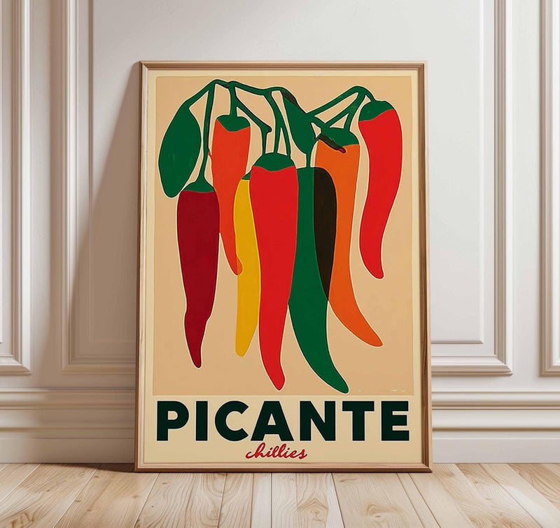 TNESSENTIAL Chili Peppers Poster, Vintage Kitchen Art Print - Image 1