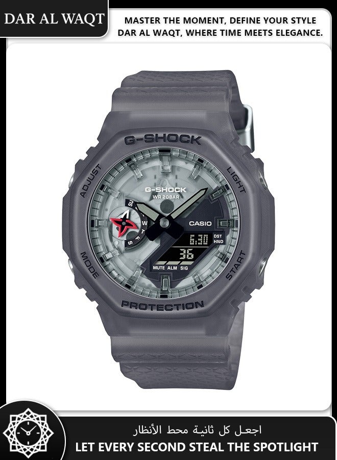 كاسيو ساعة كاسيو جي شوك GA-2100NNJ-8A إصدار النينجا المحدود - تصميم أسود تخفي، مستوحى من المحاربين اليابانيين، هيكل ثماني الأضلاع، شاشة رقمية وعقارب، مقاومة للصدمات - Image 1