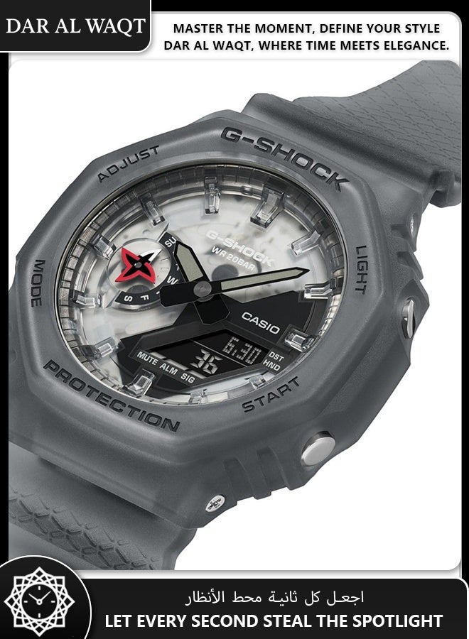كاسيو ساعة كاسيو جي شوك GA-2100NNJ-8A إصدار النينجا المحدود - تصميم أسود تخفي، مستوحى من المحاربين اليابانيين، هيكل ثماني الأضلاع، شاشة رقمية وعقارب، مقاومة للصدمات - Image 2