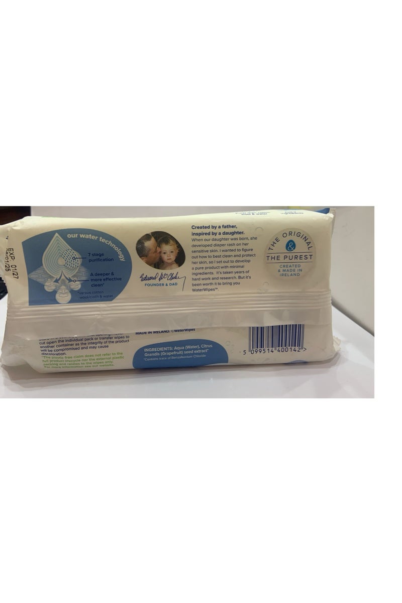 WaterWipes Sensitive Newborn Unscented Biodegradable Wet Wipes, 60 Count  - Image 3