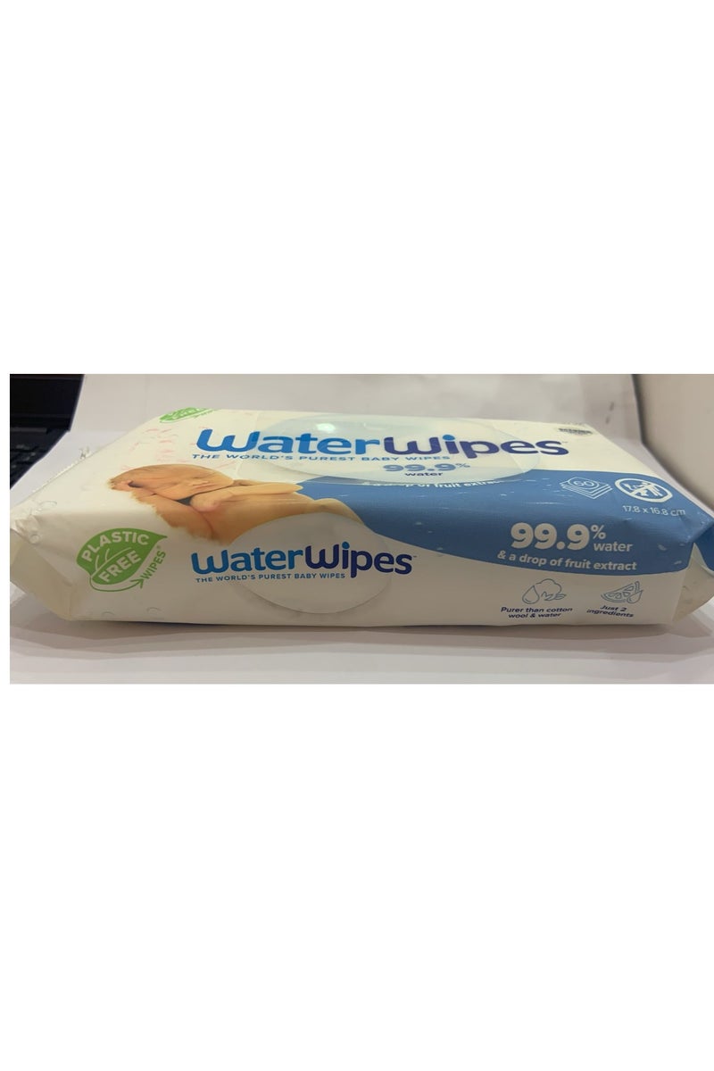 WaterWipes Sensitive Newborn Unscented Biodegradable Wet Wipes, 60 Count  - Image 4