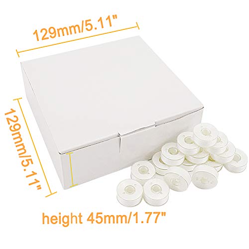 New brothread 144pcs Type L (SA155) Size White Prewound Bobbin Thread Plastic Side for Commercial & Home Embroidery and Sewing Machines - 90 Weight Cottonized Soft Feel Polyester Sewing Thread - Image 2