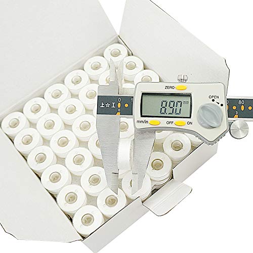 New brothread 144pcs Type L (SA155) Size White Prewound Bobbin Thread Plastic Side for Commercial & Home Embroidery and Sewing Machines - 90 Weight Cottonized Soft Feel Polyester Sewing Thread - Image 4