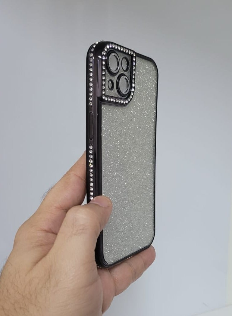 Stylish back cover case for girls and woman compatible with iphone 13  with camera protector black colour - Image 3