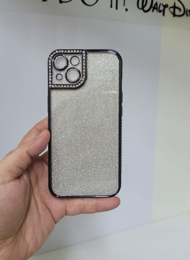Stylish back cover case for girls and woman compatible with iphone 13  with camera protector black colour - Image 1
