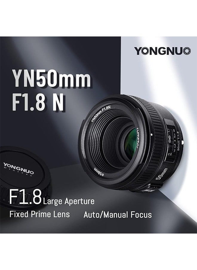 YONGNUO YONGNUO YN50mm F1.8N Standard Prime Lens, Large Aperture Auto Manual Focus AF MF for Nikon DSLR Cameras  - Image 2
