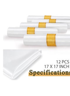 Joyelink 12 Pack Satin Table Cloth Napkins, White Silky Wedding Napkins Cloth Washable, Luxury Dining Table Cloth Napkins Set for Birthday Holiday Party Dinner Restaurant, 17x17 Inch  - Image 5