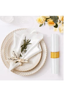 Joyelink 12 Pack Satin Table Cloth Napkins, White Silky Wedding Napkins Cloth Washable, Luxury Dining Table Cloth Napkins Set for Birthday Holiday Party Dinner Restaurant, 17x17 Inch  - Image 2
