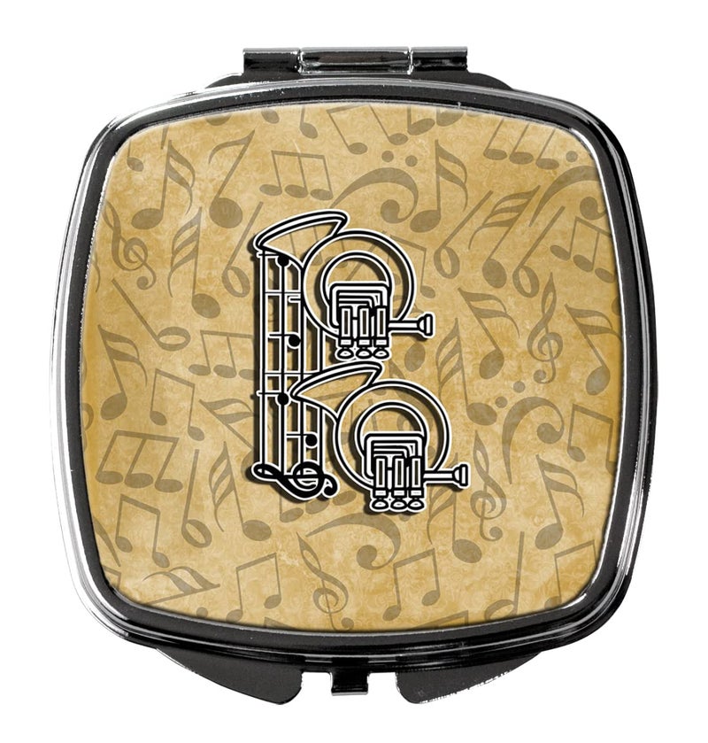 Caroline's Treasures CJ2004-BSCM Letter B Musical Instrument Alphabet Compact Mirror Decorative Travel Makeup Mirror for Women Girls Gifts Pocket Makeup Mirror Folding Handheld - Image 1