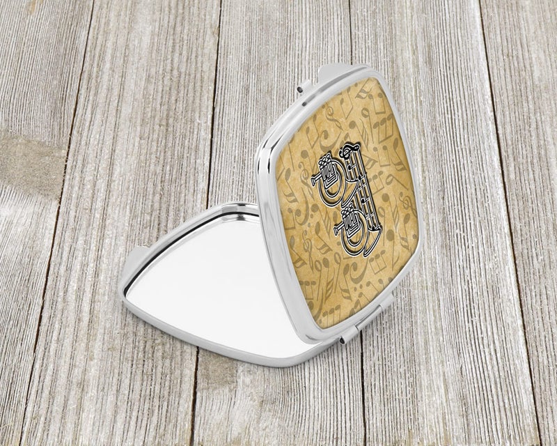 Caroline's Treasures CJ2004-BSCM Letter B Musical Instrument Alphabet Compact Mirror Decorative Travel Makeup Mirror for Women Girls Gifts Pocket Makeup Mirror Folding Handheld - Image 2