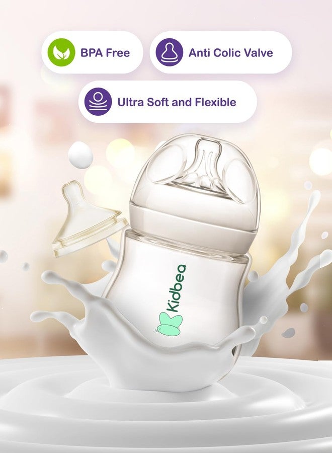 معرف com لهذا التطبيق هو زجاجة رضاعة طبيعية للأطفال من كيدبيا®، سعة 150 مل | عنق واسع، حلمة سيليكون ناعمة، مثالية للأطفال حديثي الولادة والرضع - Image 3