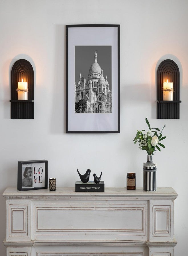 Walasis Black Boho Floating Shelves: Decorative Wall Shelves Display Plants Small Items Mid Century Modern MCM Wall Decor - Image 4