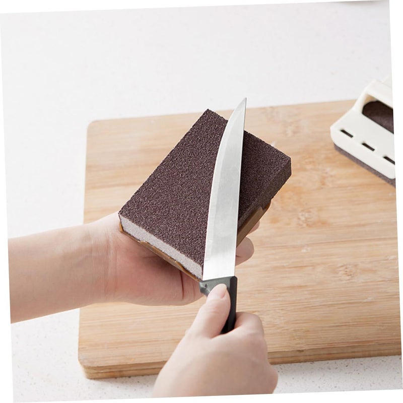 3Pcs Ergonomic Handle Dish Brush With Emery Sponge For Kitchen Cleaning Multi Surface Scrubber Grey - Image 5