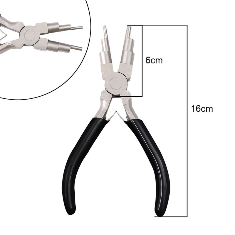 Handmade DIY Tool Pliers Multifunctional Punching Pliers Jewelry Toothless Pointed Nose Pliers Oblique Wire Cutting Pliers Hardware Tools #21 6 in 1 wire winding ring forming clamp 1 pc/bag 