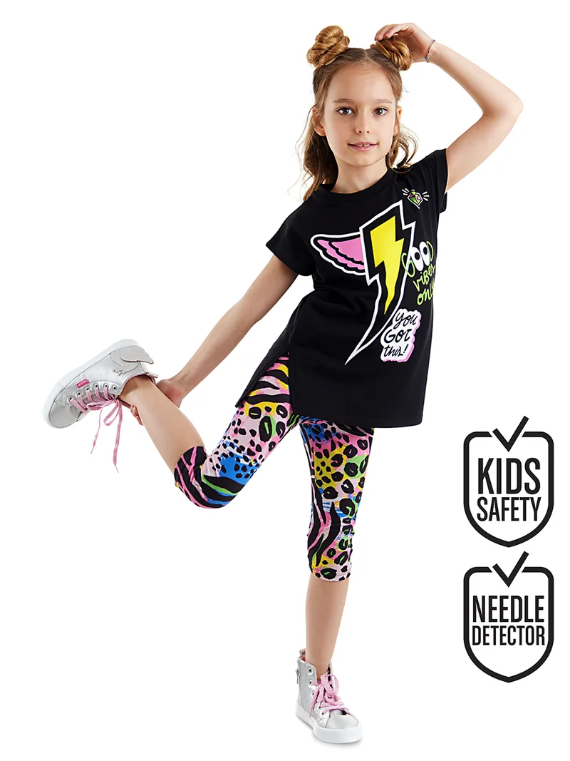 MSHB&G Good Vibes Girl T-shirt&Leggings Set