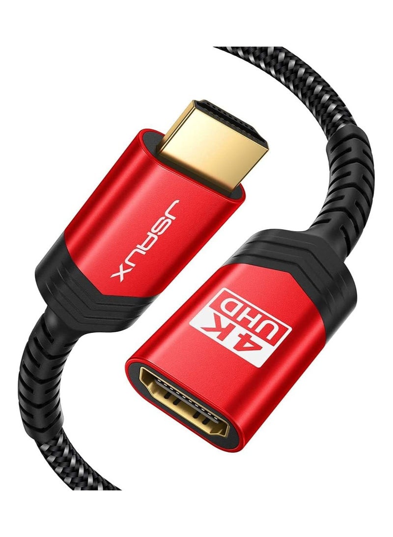 جيسوس كابل تمديد HDMI من جيه سوكس، كابل عالي السرعة HDMI 4K 60 هرتز بطول 3 متر موديلCV0018 ، احمر - Image 1