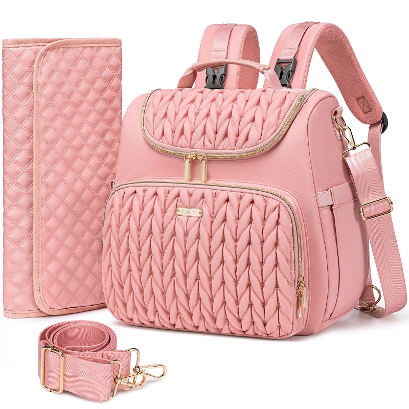 Tealari 4 in 1 Convertible Diaper Bag Backpack,Waterproof Baby Diaper Bag with Changing Pad,Converts into Baby Tote Bag,Diaper Backpack,Stroller Bag and Crossbody Diaper Bag - Image 1