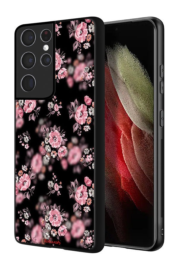 Tolwak Samsung Galaxy S21 Ultra 5G Protective Case Cover Portrait Flowers Pattern - Image 1