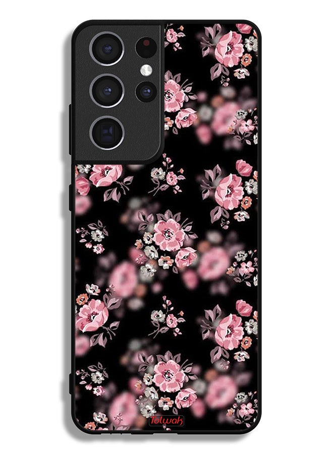 Tolwak Samsung Galaxy S21 Ultra 5G Protective Case Cover Portrait Flowers Pattern - Image 3