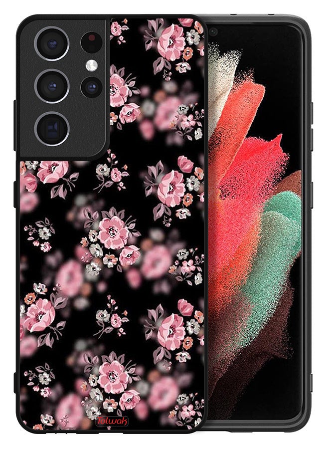 Tolwak Samsung Galaxy S21 Ultra 5G Protective Case Cover Portrait Flowers Pattern - Image 2