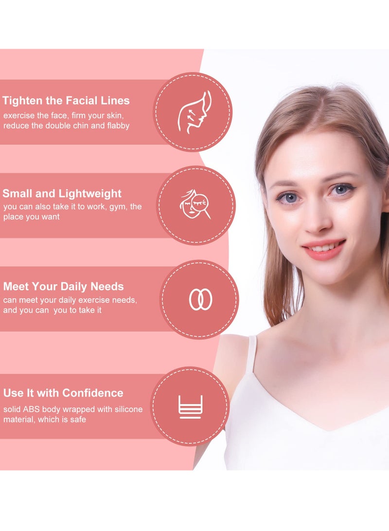 SYOSI Jawline Exerciser, Face Neck Jaw Toning Double Chin Reducer, Facial Blowing Exercisers Enhance Firming Lifting Jaw Facial V Shape Lines Define Your Jawline (2 Pack) (Pink-1) - Image 2