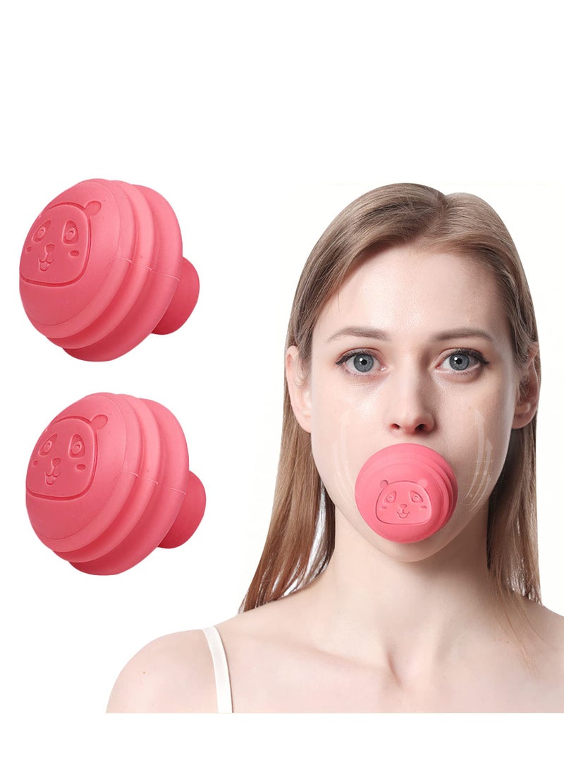 SYOSI Jawline Exerciser, Face Neck Jaw Toning Double Chin Reducer, Facial Blowing Exercisers Enhance Firming Lifting Jaw Facial V Shape Lines Define Your Jawline (2 Pack) (Pink-1) - Image 1