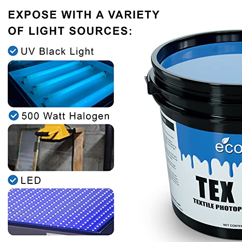 Screen Print Direct Ecotex® Tex-Blue Screen Printing Emulsion (Quart - 32oz.) Pre-Sensitized Photo Emulsion for Silk Screens and Fabric - For Screen Printing Plastisol Inks, Pure Photopolymer Screen Printing Supplies - Image 5