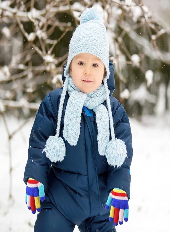 MIKONIKO 4 Pairs Kids Warm Gloves Winter Gloves Knit Gloves for Kids Boys Girls, 2-3 Years Old, Multicoloured - Image 3