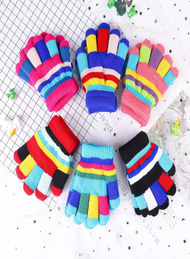MIKONIKO 4 Pairs Kids Warm Gloves Winter Gloves Knit Gloves for Kids Boys Girls, 2-3 Years Old, Multicoloured - Image 5