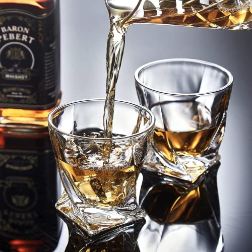 Mfacoy Old Fashioned Whiskey Glasses Set of 4 (2 Crystal Bourbon Glasses, 2 Round Big Ice Ball Molds 11 Oz Rocks Glass with Gift Box, Barware for Scotch Cocktail Rum Vodka Liquor, Gifts for Men - Image 5
