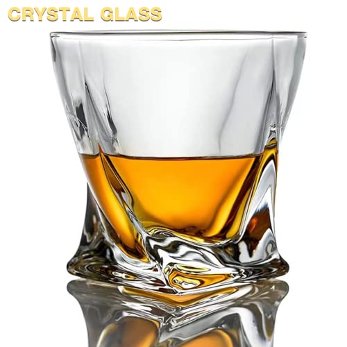 Mfacoy Old Fashioned Whiskey Glasses Set of 4 (2 Crystal Bourbon Glasses, 2 Round Big Ice Ball Molds 11 Oz Rocks Glass with Gift Box, Barware for Scotch Cocktail Rum Vodka Liquor, Gifts for Men - Image 2