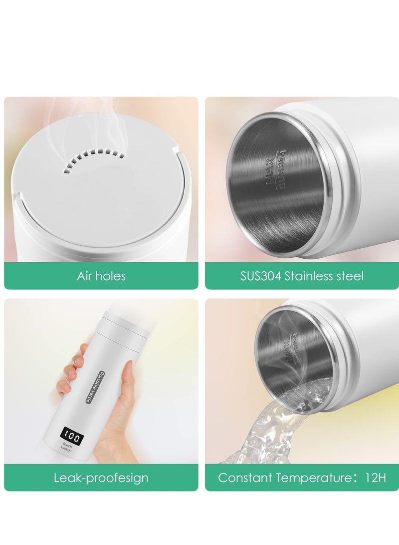 SYOSI غلاية كهربائية صغيرة محمولة، 380 مل غلاية شاي سفر ميني، غلاية ماء مع 4 إعدادات متغيرة، ستينلس ستيل 304 مع إيقاف تلقائي وحماية عزل، خالية من BPA - Image 4