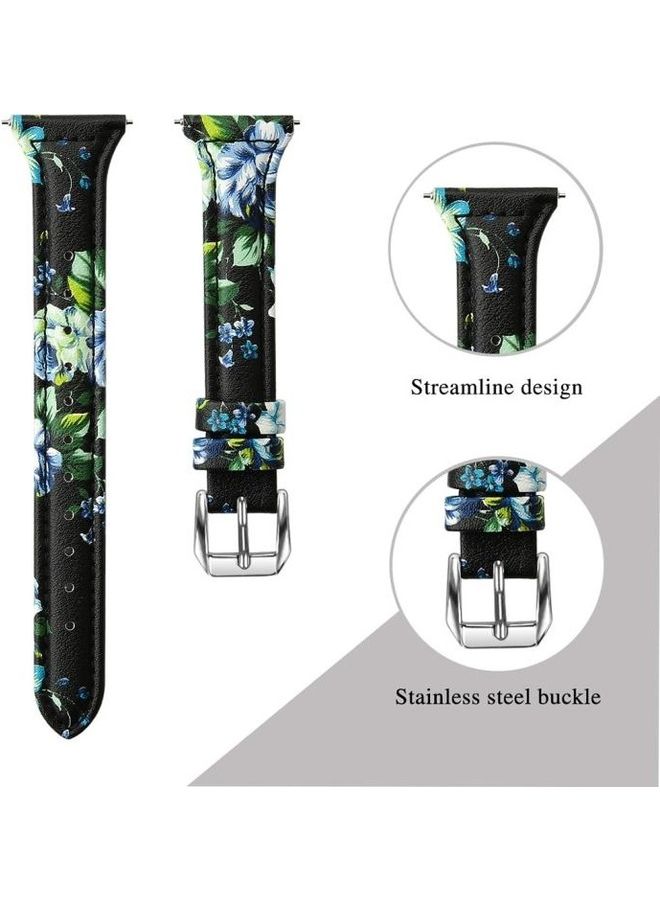 بي جي إم سوار معصم ذكي مصنوع من الجلد، مناسب لساعة فيتبيت فيرسا 2. أبيض - Image 2