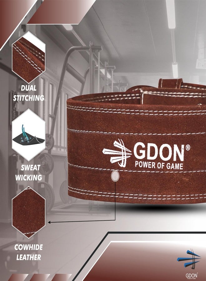 GDON Power Lifting Weight LiftingBelt, 4" Wide 10 mm Thick Power Lifting Belt For Men & Women Competition Workout Training Weight Back Support Belt, Genuine Leather Weight Gym Belt (Size M) - Image 4