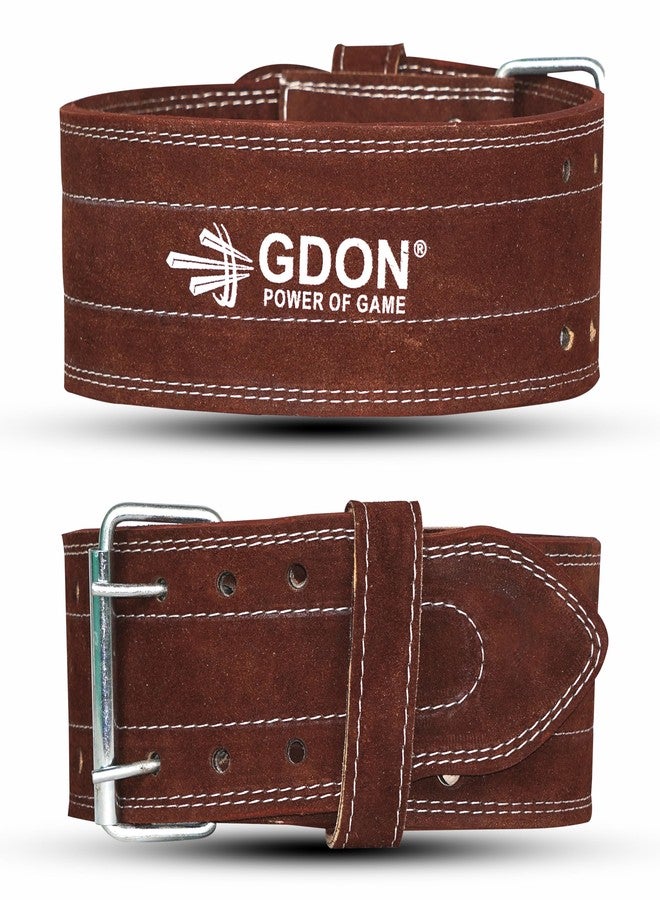 GDON Power Lifting Weight LiftingBelt, 4" Wide 10 mm Thick Power Lifting Belt For Men & Women Competition Workout Training Weight Back Support Belt, Genuine Leather Weight Gym Belt (Size M) - Image 1