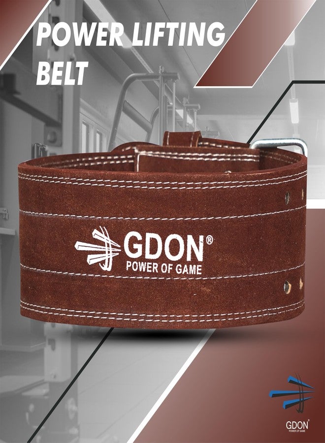 GDON Power Lifting Weight LiftingBelt, 4" Wide 10 mm Thick Power Lifting Belt For Men & Women Competition Workout Training Weight Back Support Belt, Genuine Leather Weight Gym Belt (Size M) - Image 2